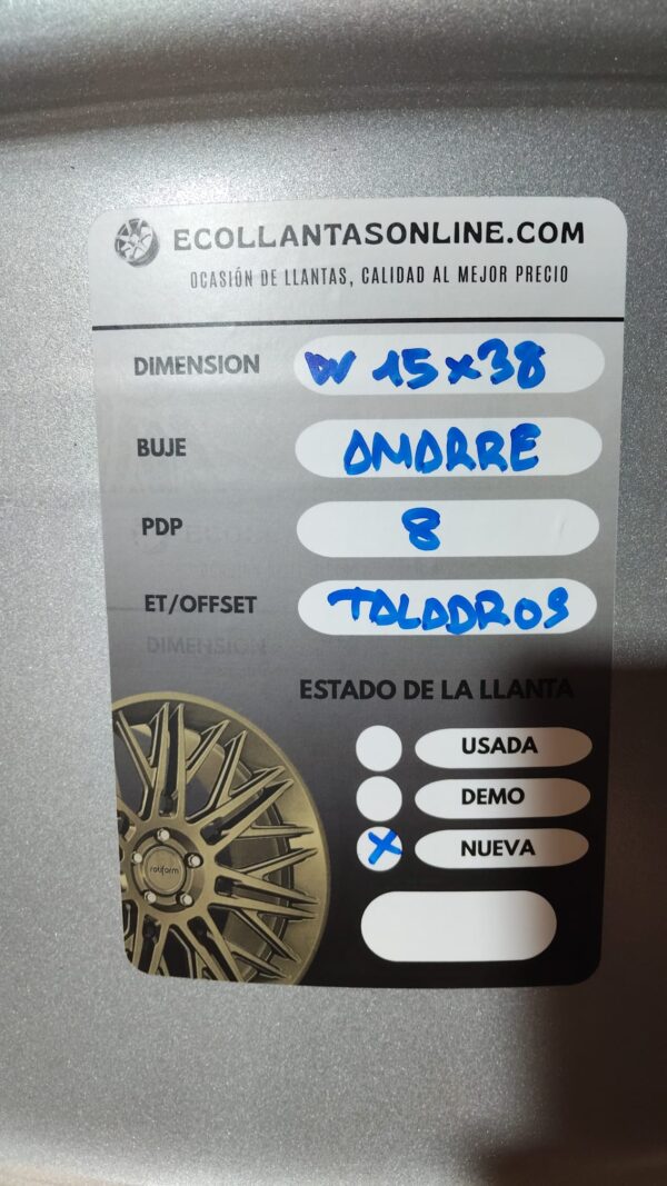 LLANTA W15 X 38